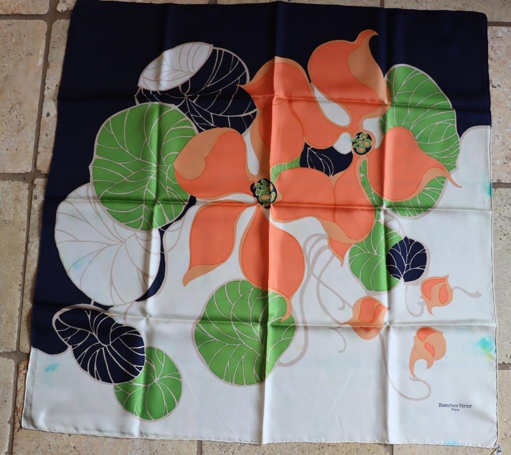 Foulard zijde vintage, Verzenden, Zo goed als nieuw, Sjaal