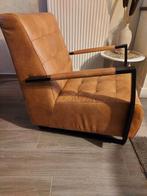 fauteuille leer ? kleur cognac, met stalen leuning. nieuw !, Huis en Inrichting, Fauteuils, Ophalen, Nieuw