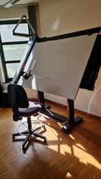 tekentafel van architect met bijhorende stoel en lamp, Ophalen, Zo goed als nieuw, 170 cm of meer, Verlichting