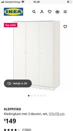 Witte kleerkast Ikea, nooit uitgepakt, Huis en Inrichting, Ophalen, 150 tot 200 cm, Nieuw, Met hangruimte