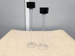 Set van twee kandelaars in glas, Ophalen of Verzenden, Nieuw, Overige materialen, Kandelaar