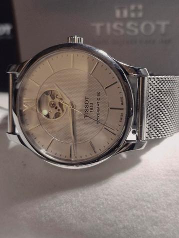 Tissot powermatic Open hart witte wijzerplaat, nieuwstaat  beschikbaar voor biedingen