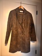 Bruine lederen mantel S, Kleding | Dames, Bruin, Ophalen of Verzenden, Zo goed als nieuw, Maat 36 (S)