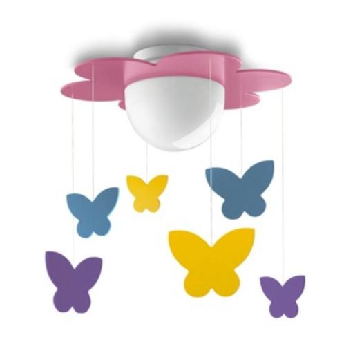 Plafondlamp bloem met vlinders, Kinderen en Baby's, Kinderkamer | Inrichting en Decoratie, Zo goed als nieuw, Lamp, Ophalen
