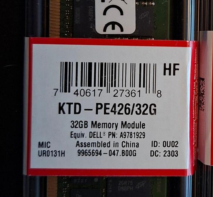 Kingston 64GB DDR4 ECC Registered geheugen (2x32GB), Computers en Software, RAM geheugen, Nieuw, Server, 32 GB, DDR4, Ophalen of Verzenden
