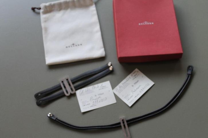 Set halsketting en armband Delvaux, Dé Clic, zwart leder, Handtassen en Accessoires, Kettingen, Gebruikt, Overige materialen, Zwart