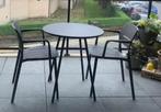 ronde tuintafel met 2 stoelen, Tuin en Terras, Tuintafels, Ophalen, Gebruikt, Rond, Kunststof