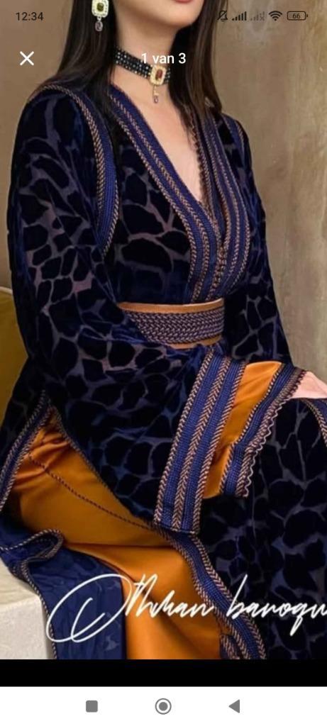 Takchita 2025!, Kleding | Dames, Gelegenheidskleding, Zo goed als nieuw, Overige typen, Maat 38/40 (M), Blauw, Ophalen