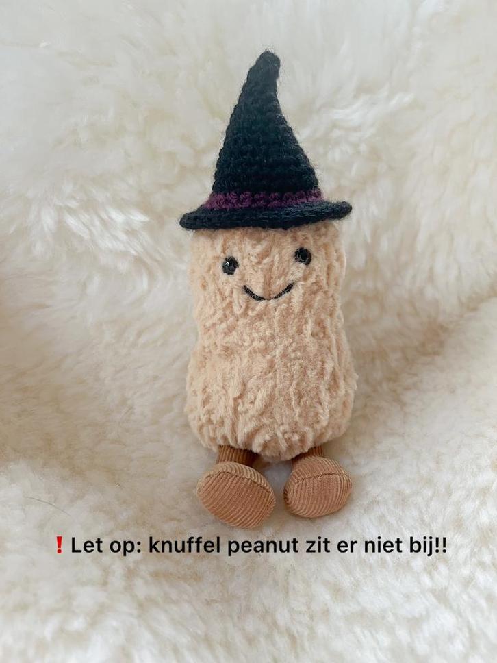 Gehaakt heksen hoedje voor peanut-jellycat, Handtassen en Accessoires, Overige Accessoires, Nieuw, Ophalen of Verzenden