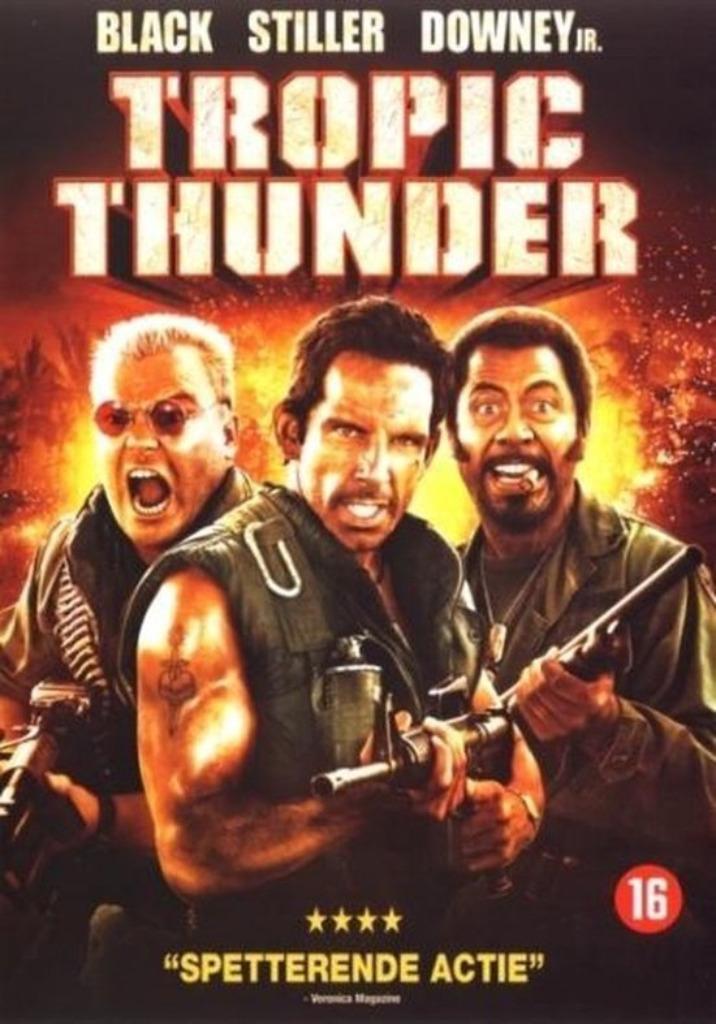 DVD - Tropic Thunder (2008), Cd's en Dvd's, Dvd's | Komedie, Zo goed als nieuw, Actiekomedie, Vanaf 16 jaar, Ophalen of Verzenden