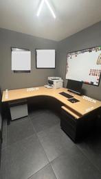 Hoek buro met ladeblok, Huis en Inrichting, Bureaus, Ophalen, In hoogte verstelbaar, Gebruikt, Bureau