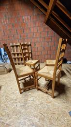 chaises en bois et osier, Maison & Meubles, Chaises, Enlèvement, Utilisé, Bois, Quatre