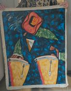 Schilderij congaspeler, Ophalen