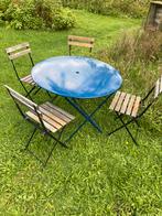 Bistro set met tafel en 4 stoelen, Tuin en Terras, Tuinsets en Loungesets, Ophalen, Zo goed als nieuw