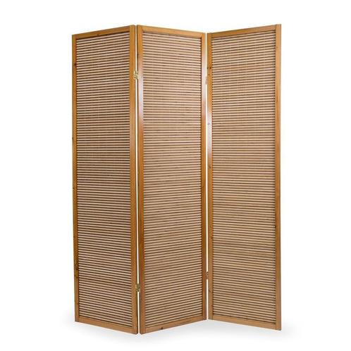 Kamerscherm roomdivider hout en bamboe 3 delig inklapbaar, Maison & Meubles, Accessoires pour la Maison | Paravents d'intérieur