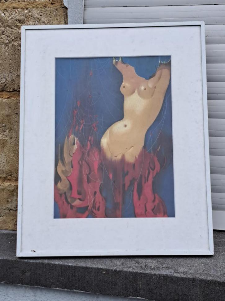 lithographie nu signe marcel delmotte, Antiek en Kunst, Kunst | Litho's en Zeefdrukken, Ophalen of Verzenden