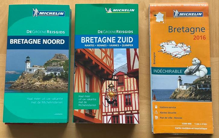 Bretagne Noord - Bretagne Zuid - kaart Bretagne 512, Boeken, Reisgidsen, Zo goed als nieuw, Reisgids of -boek, Michelin, Ophalen of Verzenden