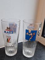 2 Glazen Maes ed Olympische Spelen met Fred Deburghgraeve, Verzamelen, Ophalen of Verzenden, Zo goed als nieuw, Bierglas
