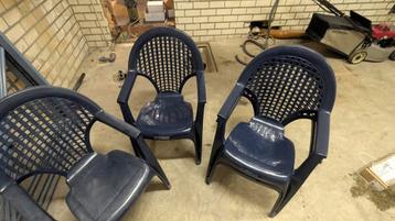 4 tuinstoelen blauw beschikbaar voor biedingen