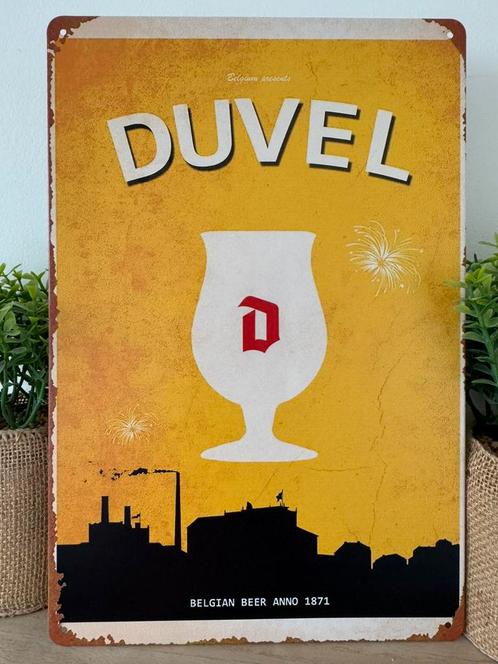Metalen reclamebord Duvel, Verzamelen, Biermerken, Nieuw, Reclamebord, Plaat of Schild, Duvel, Ophalen of Verzenden