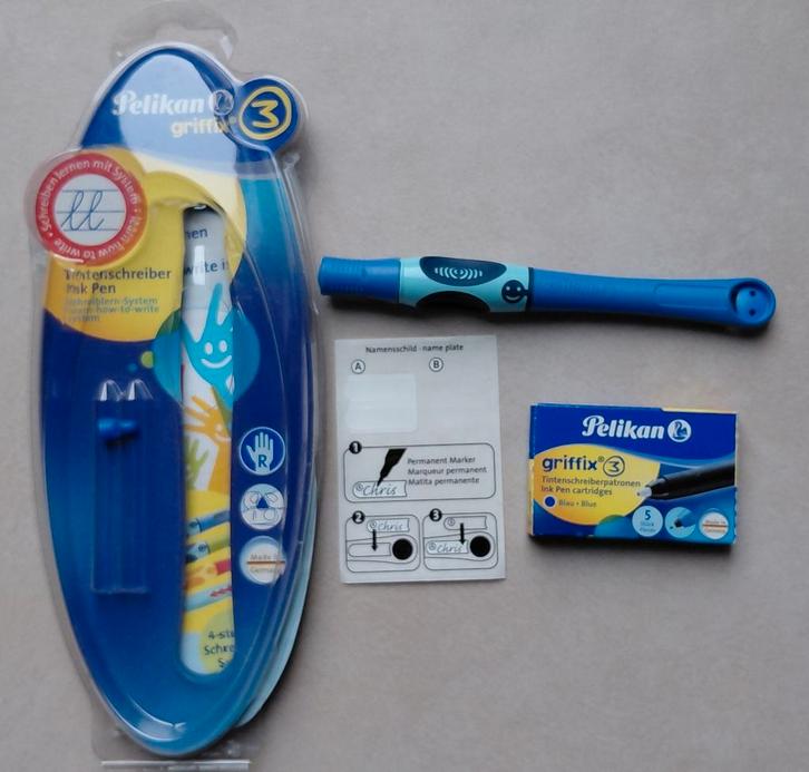 Pelikan griffix 3 vulpen met vullingen (rechtshandig), Divers, Ecriture, Utilisé, Enlèvement