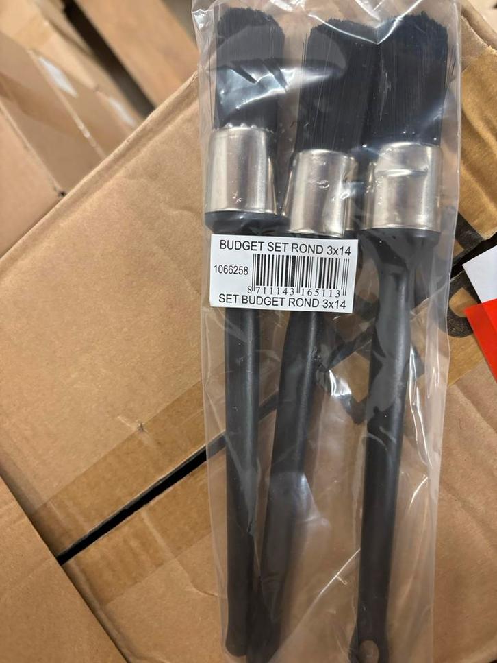 Set van 3 ronde verfborstels, Doe-het-zelf en Bouw, Schildersmaterialen, Nieuw, Kwast, Ophalen of Verzenden