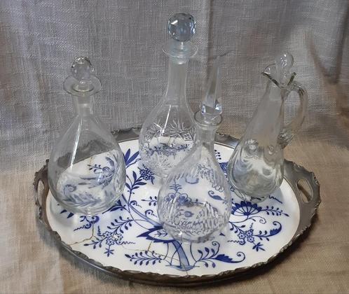 Dienblad art deco en karaffen, Antiek en Kunst, Antiek | Glaswerk en Kristal, Ophalen of Verzenden