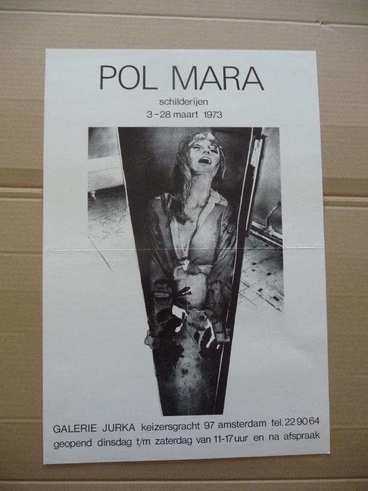 POL MARA - ZELDZAME AFFICHE GALERIE JURKA AMSTERDAM 1973, Antiek en Kunst, Kunst | Litho's en Zeefdrukken, Ophalen of Verzenden