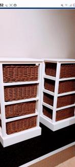Nieuwe opbergkastjes kleur hout wit + bruine op berg manden, Huis en Inrichting, Ophalen of Verzenden, Nieuw