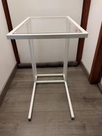 table d’appoint IKEA fer écru et vitre, 55 à 75 cm, Métal ou Aluminium, Rectangulaire, 60 cm ou plus