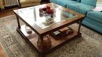 Table bas en bois avec vitre, Ophalen, Gebruikt, 50 tot 100 cm, 50 tot 75 cm