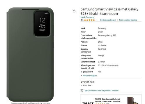 Galaxy s23 +  smart view EF-ZS916, Telecommunicatie, Mobiele telefoons | Samsung, Nieuw, Galaxy S23, 128 GB, Zonder abonnement