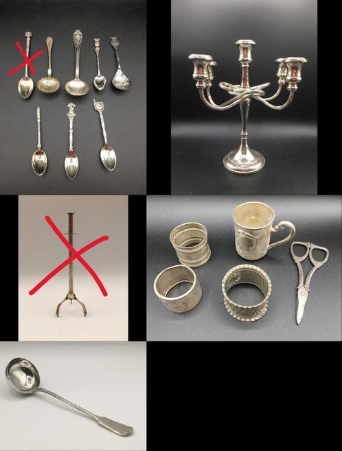 Lot verzilverde objecten, Antiquités & Art, Antiquités | Couverts, Enlèvement ou Envoi