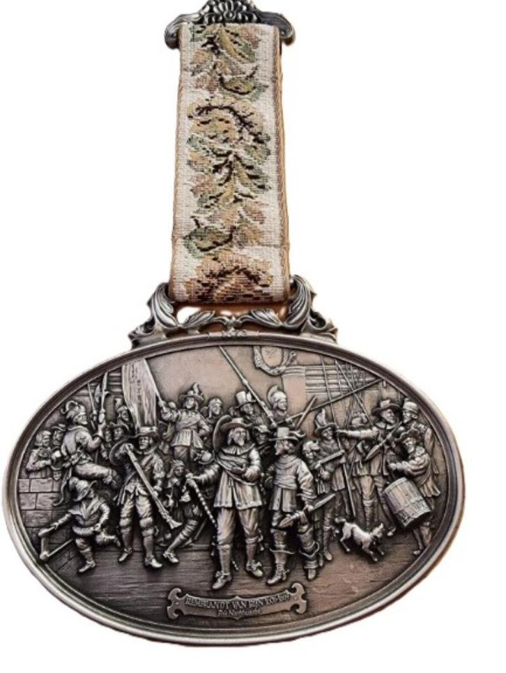 Duitse Tinnen Wandplaquette medallon Rembrandt van Rijn, Antiek en Kunst, Curiosa en Brocante, Ophalen of Verzenden