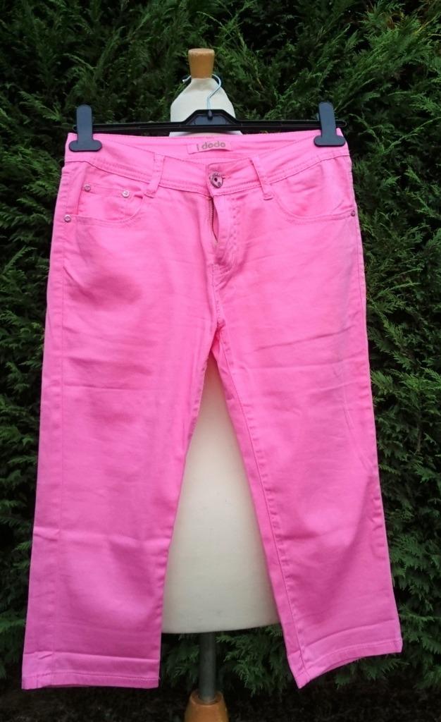 stretch capri / bermuda fel (snoep) roos NIEUW S/36, Neuf, Trois-quarts, Enlèvement ou Envoi, Rose