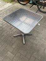 2 stevige metalen terrastafels / bistrotafels – vierkant, Ophalen, Zo goed als nieuw, Vierkant, Aluminium