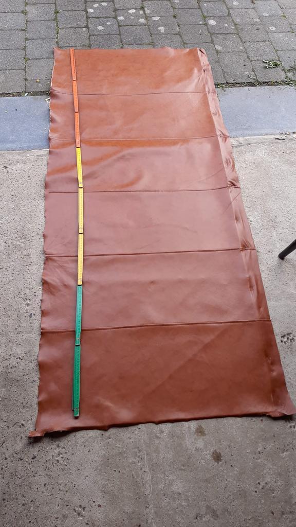 Leer lap soepel bruin/cognac, Hobby en Vrije tijd, Stoffen en Lappen, Zo goed als nieuw, Bruin, Ophalen