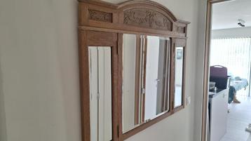Elegante Vintage/Antieke Spiegel met Houtsnijwerk - Drievoud beschikbaar voor biedingen