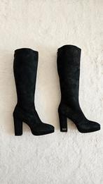 Bottes Dior à talon haut - Daim noir Taille 39 - Authentique, Ophalen of Verzenden, Zo goed als nieuw, Zwart, Hoge laarzen