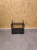 Vintage Opbergkrukje / Bijzettafeltje met Klapdeksel – Zwart, Gebruikt, Vintage, Info@keukiesshop.com, Rechthoekig