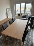 Tafel met 6 echte lederen stoelen, Huis en Inrichting, Ophalen, Zo goed als nieuw