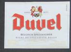 Etiquette de bière Duvel avec ange et diable Moortgat 3u3, Collections, Duvel, Utilisé, Enlèvement ou Envoi