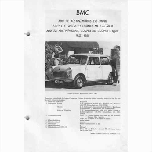 BMC Mini Ado 15 en Ado 50 Vraagbaak losbladig 1959-1965 #2 N, Livres, Autos | Livres, Utilisé, Enlèvement ou Envoi