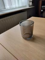 Kaarslichthouder, fumé glas, H 13 cm, Ophalen, Zo goed als nieuw
