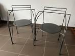 Vintage Franse design stoelen – minimalistisch metal frame, Ophalen, Gebruikt, Twee, Metaal