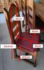Stoelen van eikenhout en leer, Huis en Inrichting, Ophalen, Gebruikt, Overige kleuren, Hout