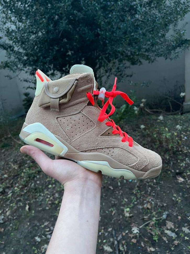 Jordan 6 Retro x Travis Scott « British Khaki », Vêtements | Hommes, Chaussures, Porté, Baskets, Enlèvement