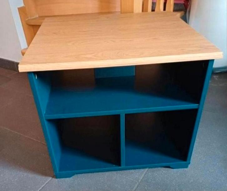 Armoire/table bleue en bois bleu, Maison & Meubles, Armoires | Autre, Enlèvement