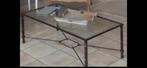 Table de salon vert + fer forgé, Huis en Inrichting, Tafels | Salontafels, Ophalen, Gebruikt, 100 tot 150 cm, 50 tot 75 cm