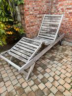 Ligbed teakhout, Ophalen, Gebruikt, Teakhout, Verstelbaar